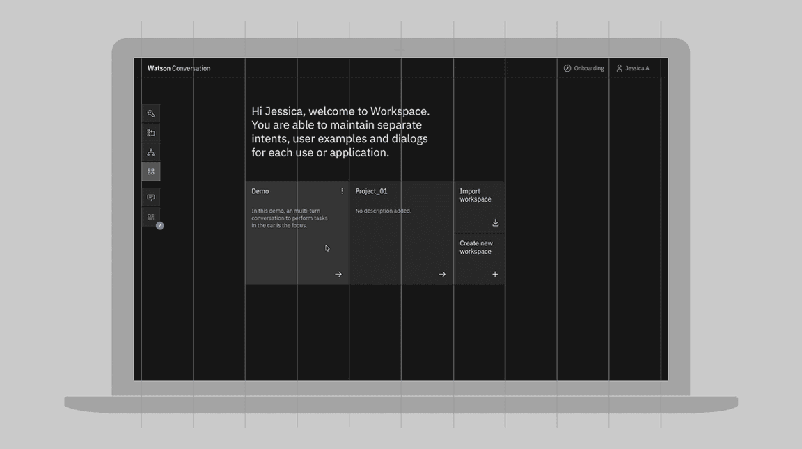Watson Chatbot screen showing 2x Grid Watson Chatbot screen showing 2x Grid