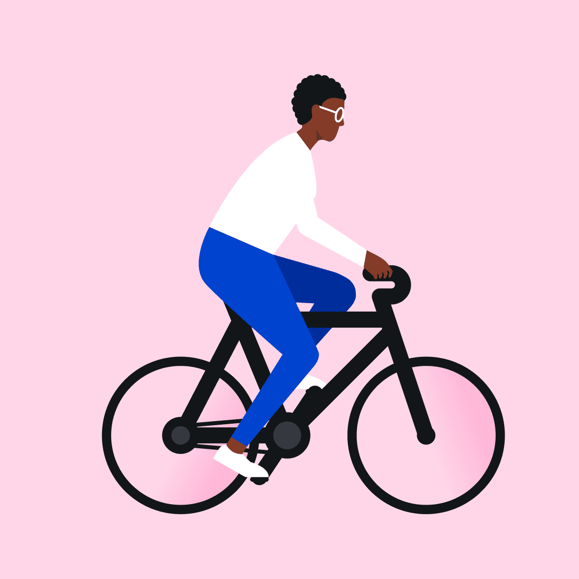 flat-style illustration of person riding bicycle flat-style illustration of person riding bicycle