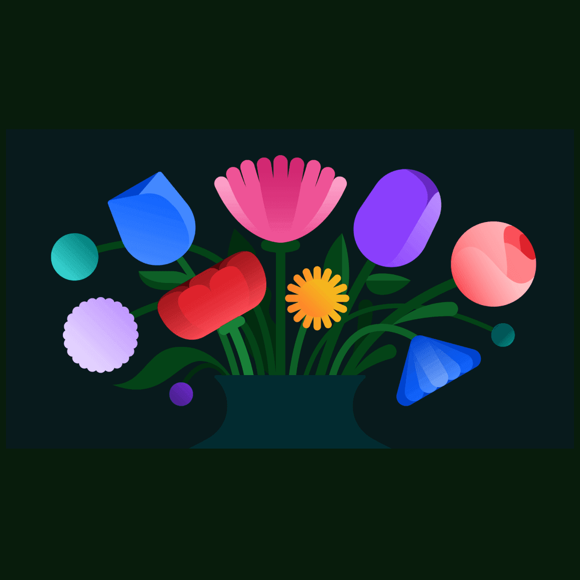 flat-style illustration of flowers flat-style illustration of flowers
