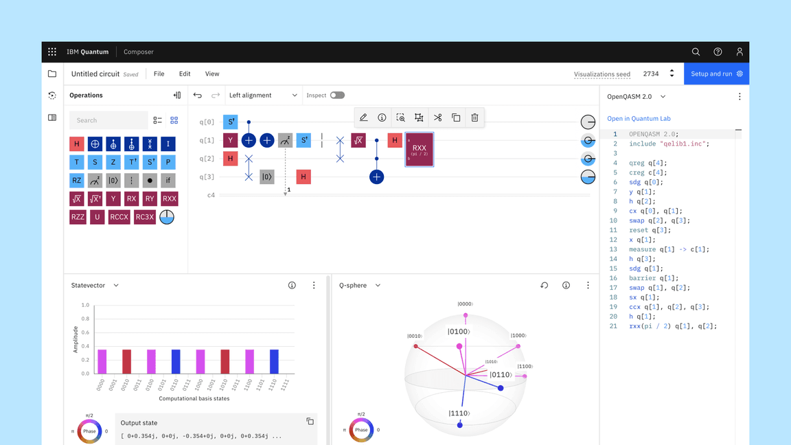 IBM Quantum Composer product dashboard IBM Quantum Composer product dashboard