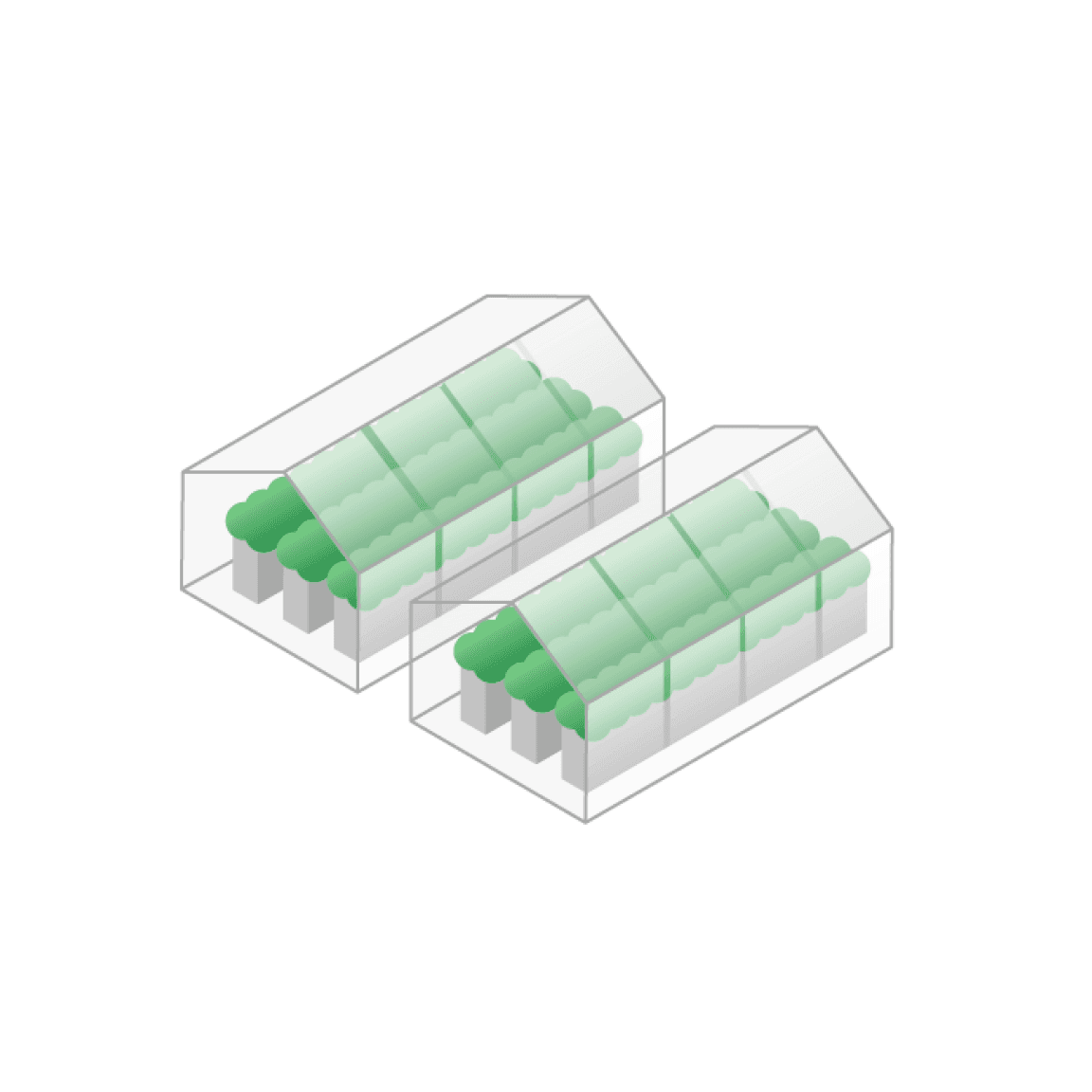 isometric illustration of greenhouses isometric illustration of greenhouses