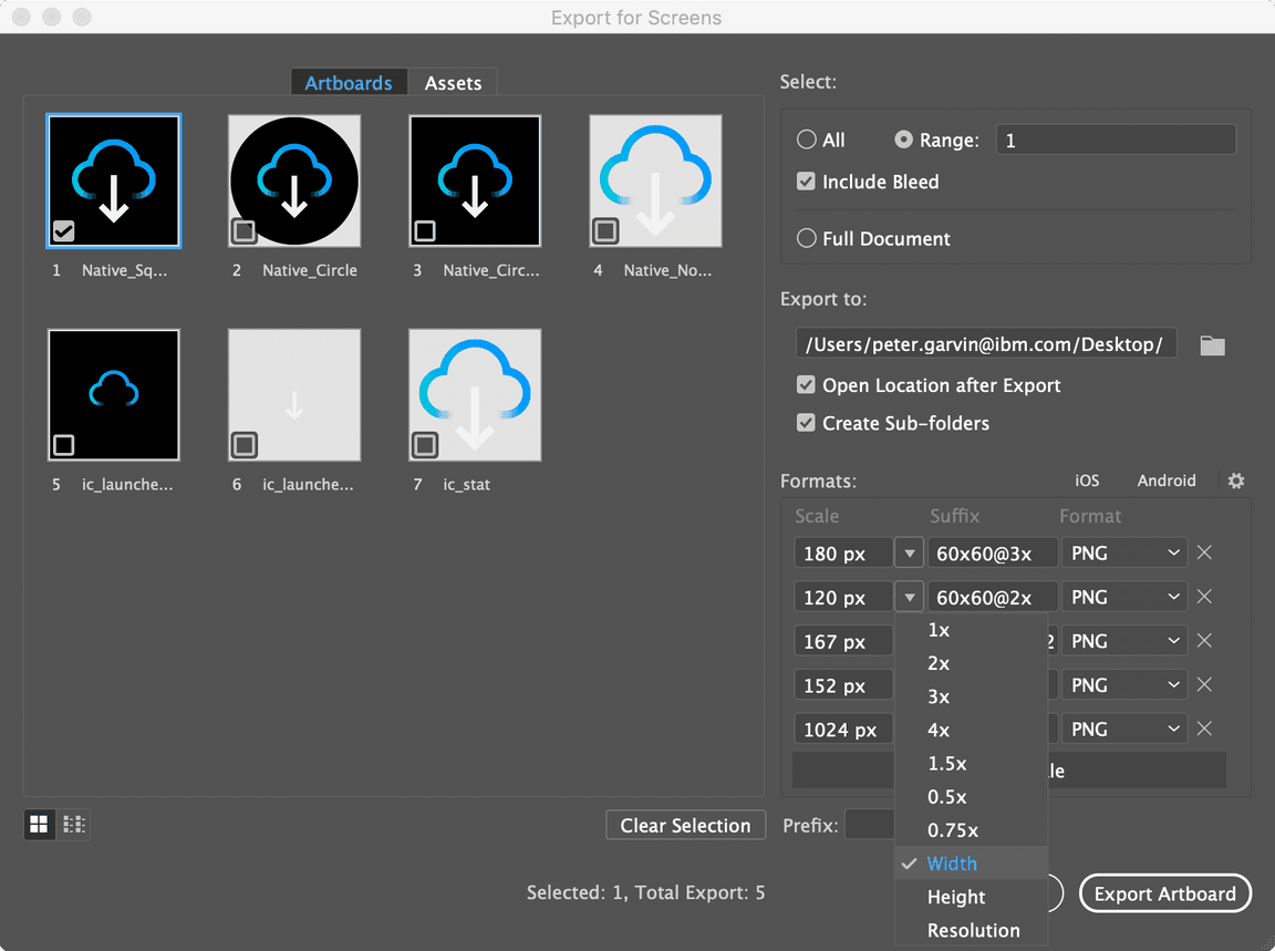 Export dialog for native OS Export dialog for native OS