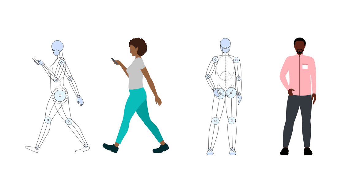 Flat people skeleton example Flat people skeleton example