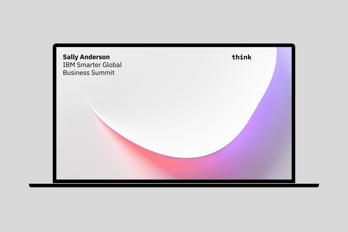 Think 2023 event announcements scrolling on laptop Think 2023 event announcements scrolling on laptop