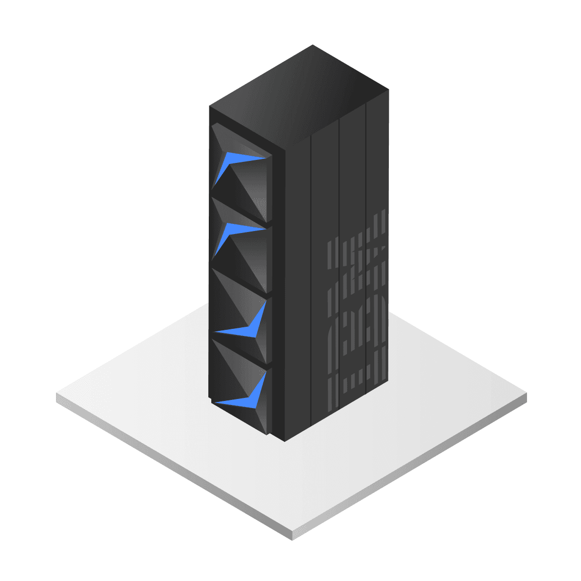 isometric illustration of IBM Z mainframe isometric illustration of IBM Z mainframe