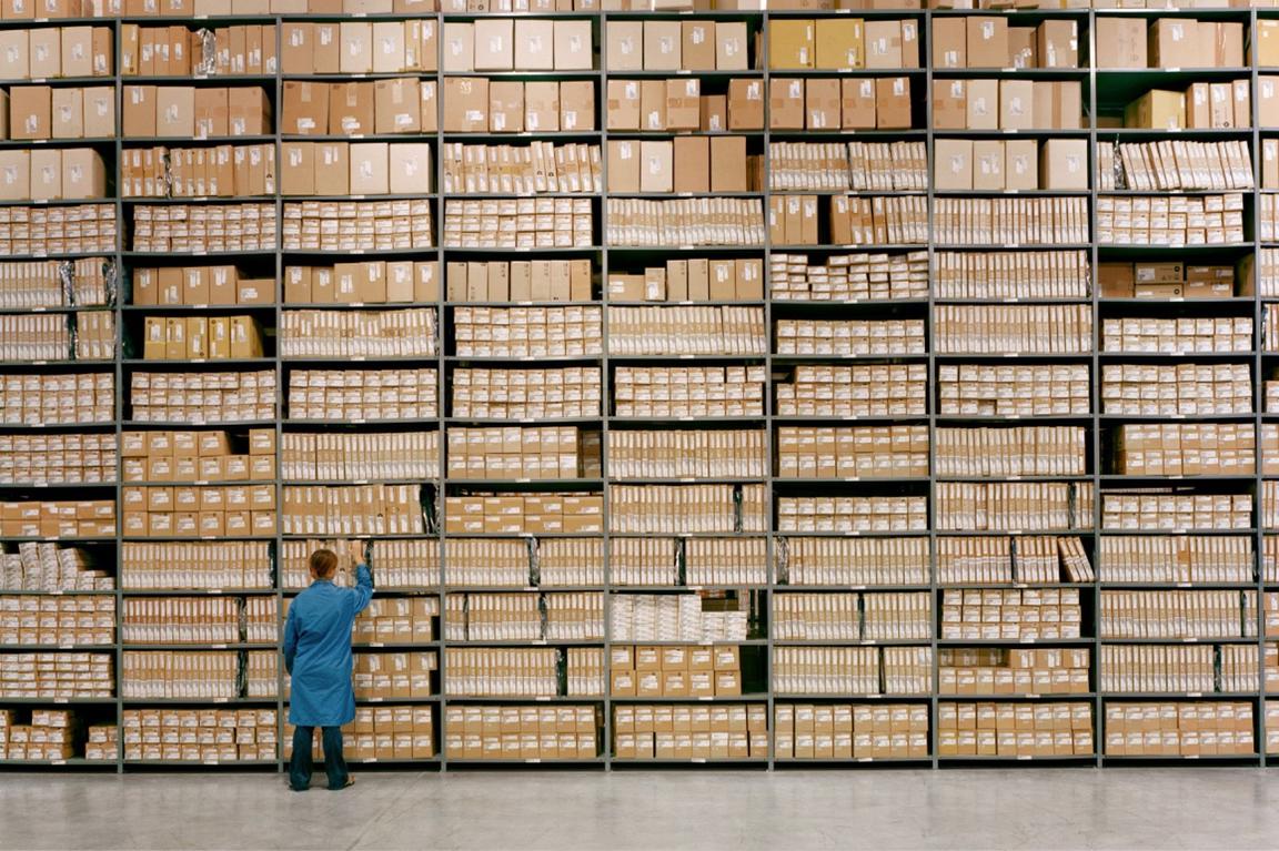 document archive warehouse with stacked shelves document archive warehouse with stacked shelves